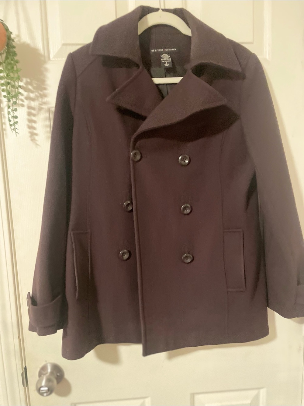 New York & Company Plum Pea Coat